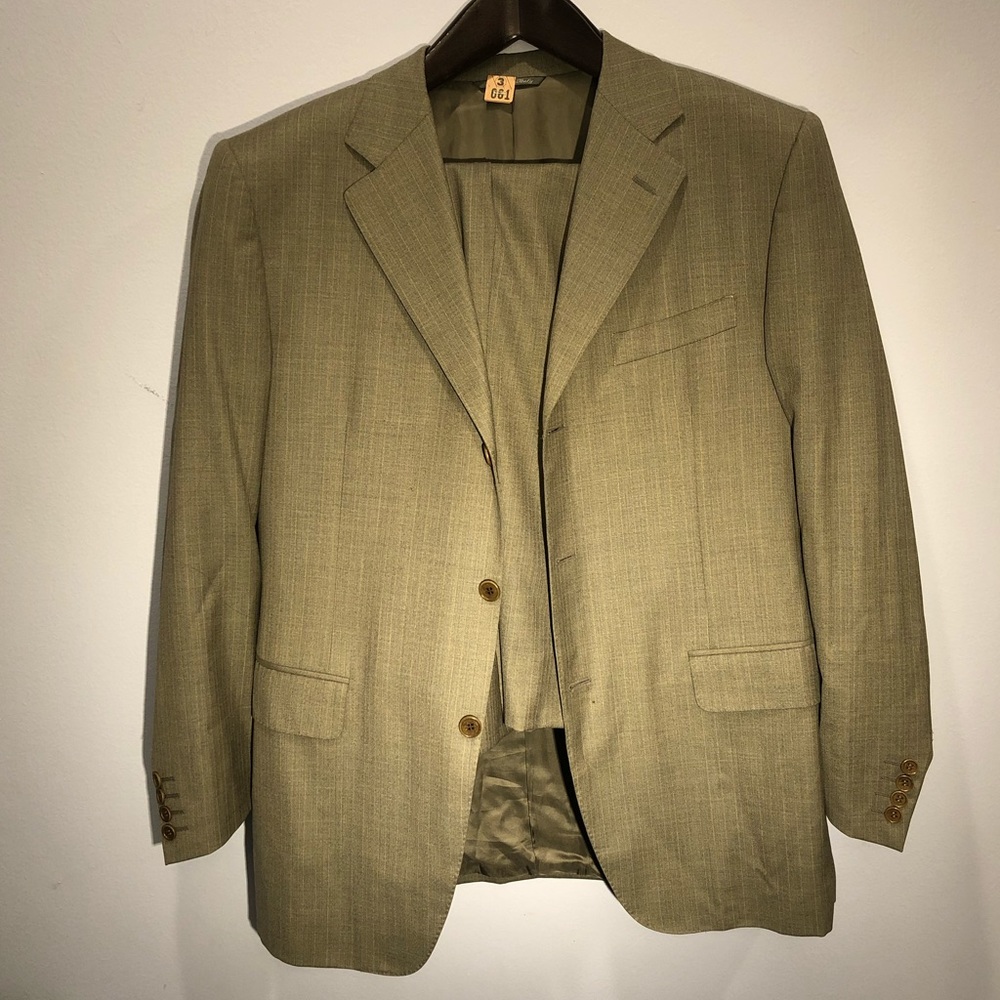 Canali | 3 button olive suit 52R